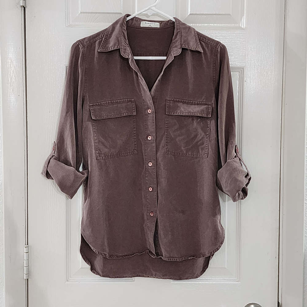 ​Babaton Aritzia Utility Button Down Shirt - Mauve Brown - 2XS